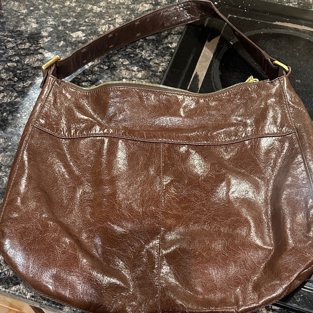 Elegant hobo international Brown Leather Shoulder Bag large - Picture 5 of 10